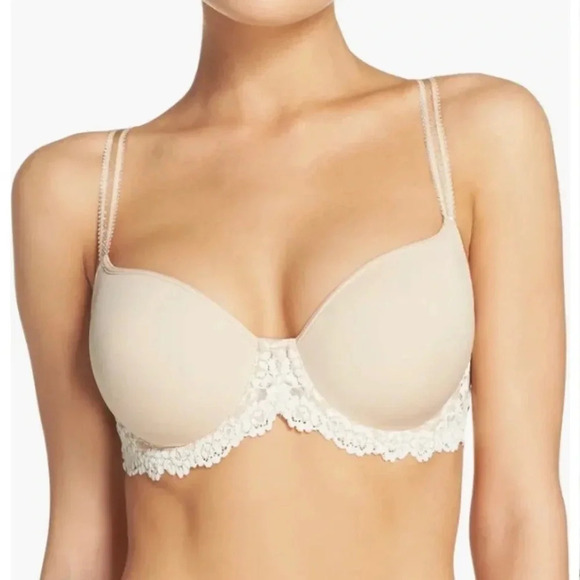 WACOAL Bra Embrace T-Shirt Underwire Tan 32 DD NWT - Picture 1 of 13